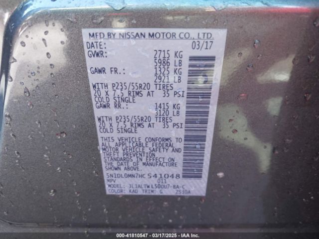 5N1DL0MN7HC541048 Infiniti QX60