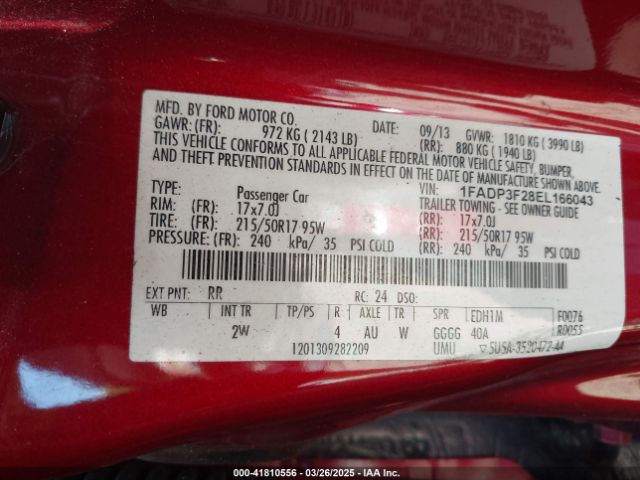 1FADP3F28EL166043 Ford FOCUS SE