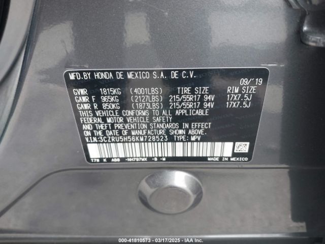 3CZRU5H56KM728523 Honda HR-V EX