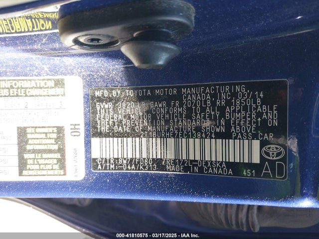 2T1BURHE7EC138424 Toyota Corolla S Plus