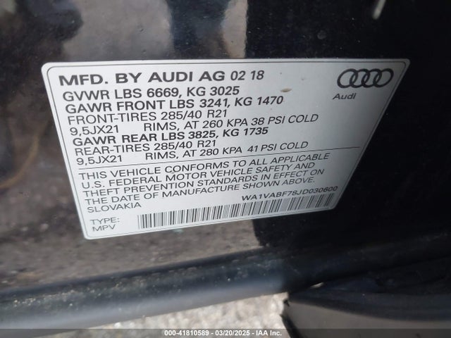 2018 AUDI Q7 WA1VABF78JD030600 Photo 8