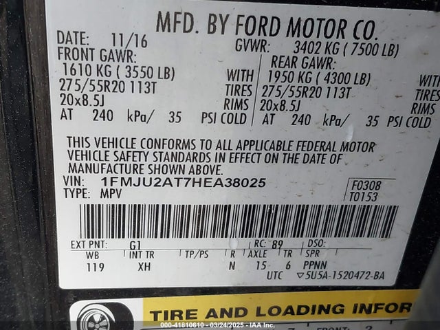 1FMJU2AT7HEA38025 Ford 3.5l gtdi ffv/gasoline