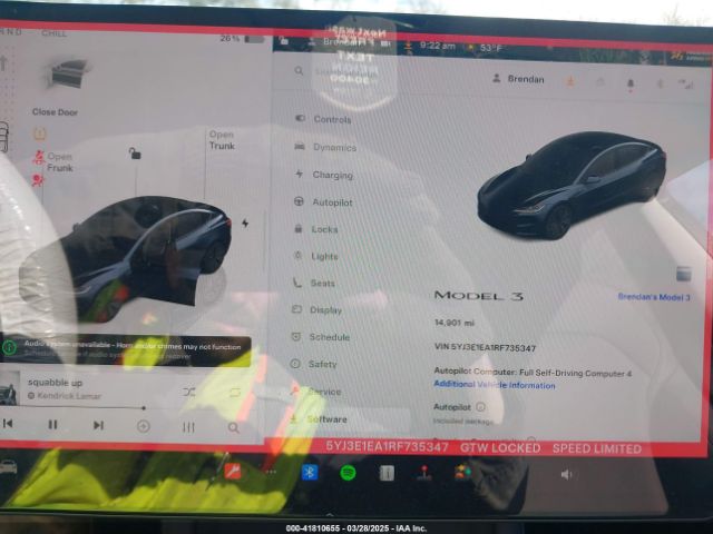 5YJ3E1EA1RF735347 Tesla Model 3 Long Range Dual Motor All-wheel Drive/rear-wheel Drive