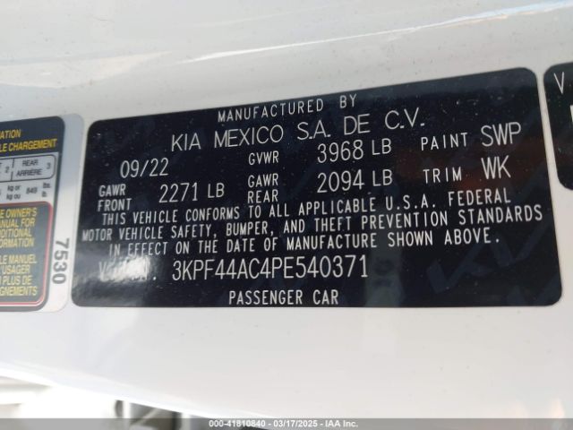 3KPF44AC4PE540371 KIA FORTE GT