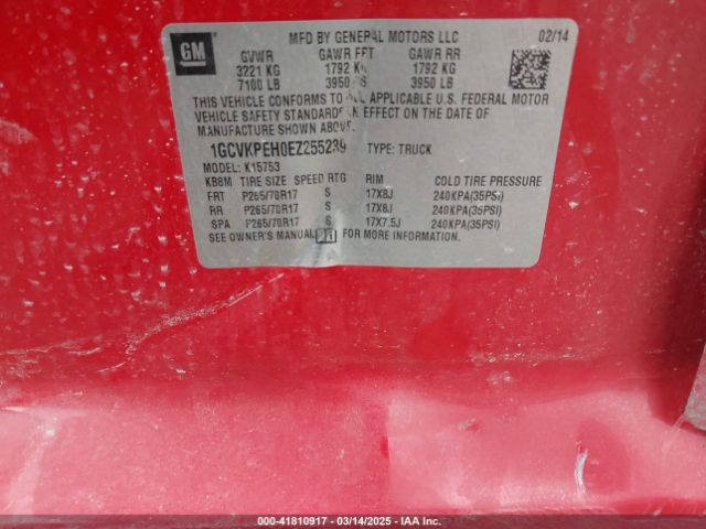 1GCVKPEH0EZ255239 Chevrolet Silverado 1500 Work Truck 1wt
