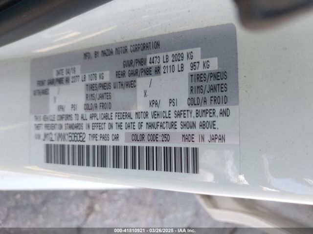 JM1GL1VMXK1506052 Mazda Mazda6 Touring