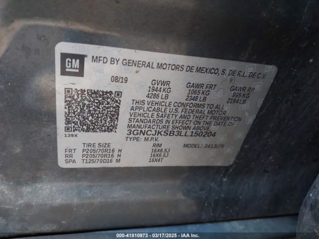 3GNCJKSB3LL150204 Chevrolet Trax Fwd Ls