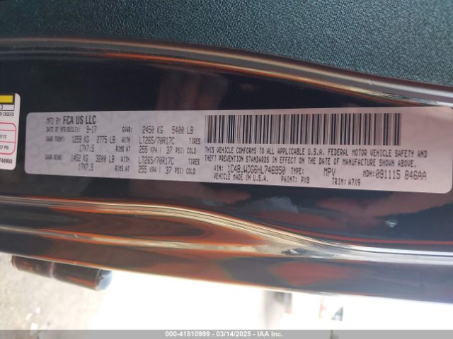 1C4BJWDG6HL746950 Jeep Wrangler Unlimited Sport