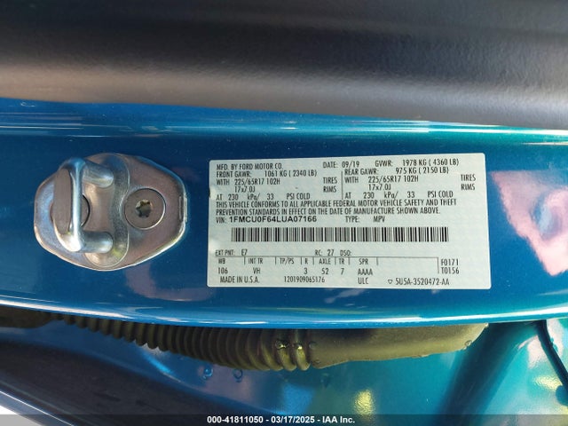 Ford ESCAPE S 2020 1FMCU0F64LUA07166 Image 9