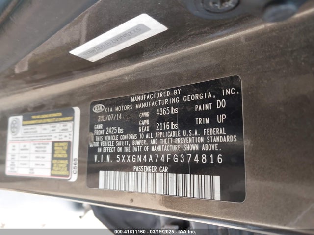 KIA OPTIMA EX 2015 5XXGN4A74FG374816 Image 9