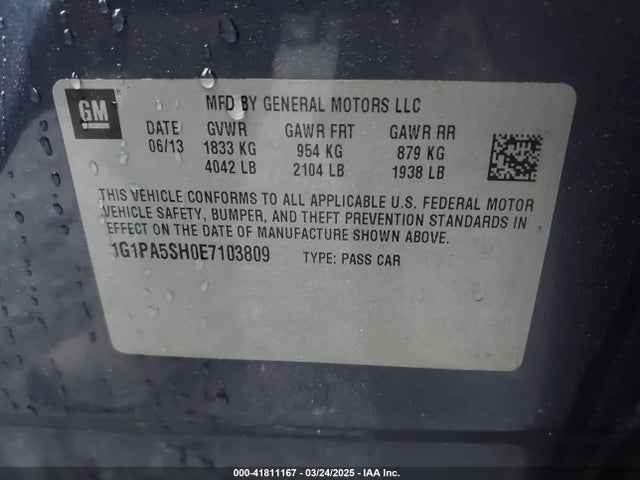 1G1PA5SH0E7103809 Chevrolet Cruze Ls Auto