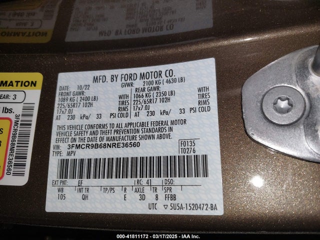 3FMCR9B68NRE36560 Ford Bronco Sport Big Bend