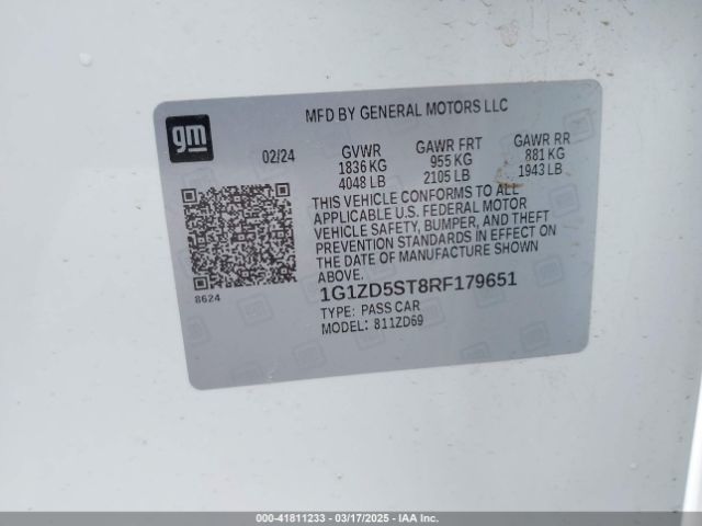 1G1ZD5ST8RF179651 Chevrolet Malibu Fwd 1lt