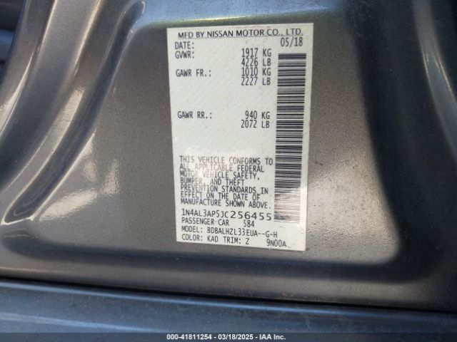 1N4AL3AP5JC256455 Nissan Altima 2.5 Sr