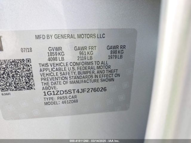 1G1ZD5ST4JF276026 Chevrolet MALIBU LT