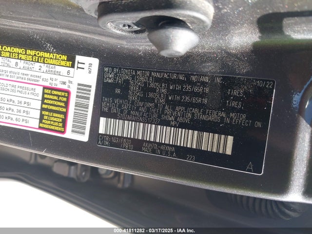 5TDZARAH5NS517327 Toyota Highlander Hybrid Le