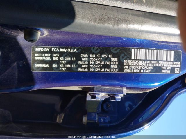 ZFBCFXBT0GP329663 Fiat 500x Easy