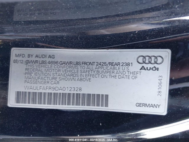 2013 AUDI A5 WAULFAFR9DA012328 Photo 8