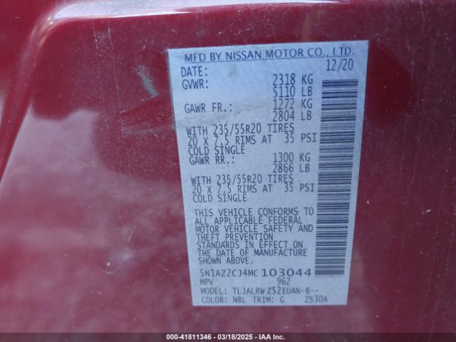 2021 NISSAN MURANO 5N1AZ2CJ4MC103044 Photo 8