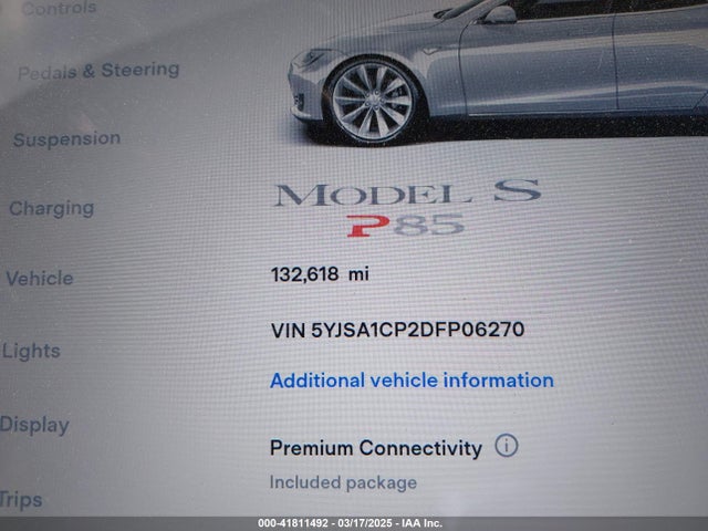 2013 TESLA MODEL S 5YJSA1CP2DFP06270 Photo 6