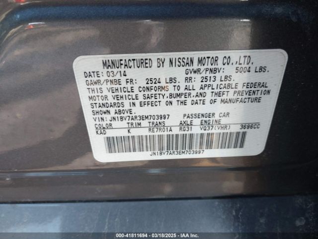 JN1BV7AR3EM703997 Infiniti Q50 Premium