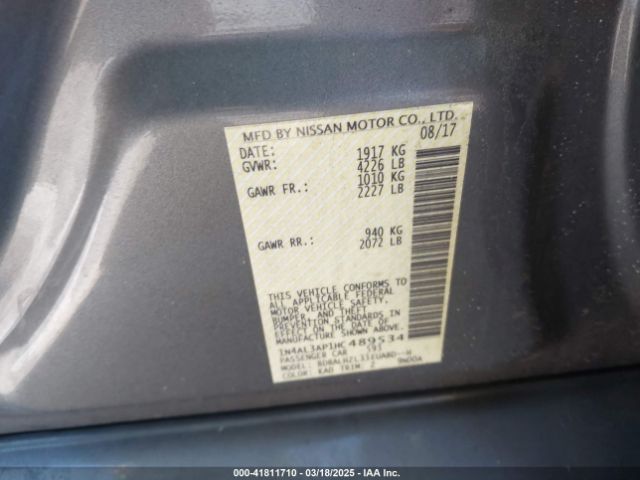1N4AL3AP1HC489534 Nissan Altima 2.5 Sr