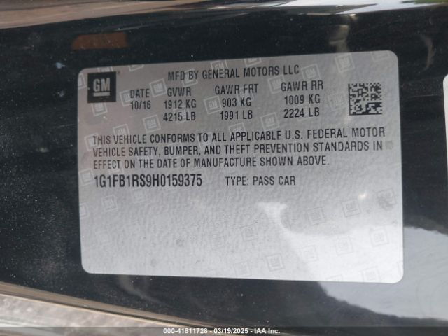 1G1FB1RS9H0159375 Chevrolet Camaro 1lt