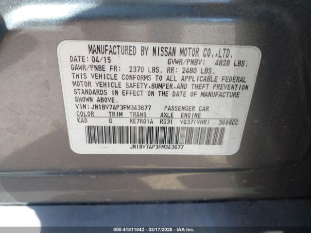 JN1BV7AP3FM343677 Infiniti Q50 Premium
