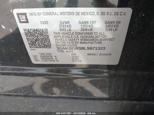 3GNKBDRS8LS671323 Chevrolet Blazer Fwd 3lt