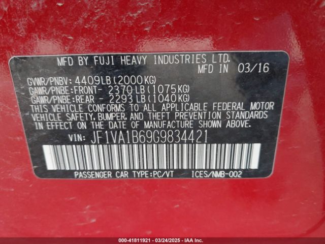 JF1VA1B69G9834421 Subaru WRX