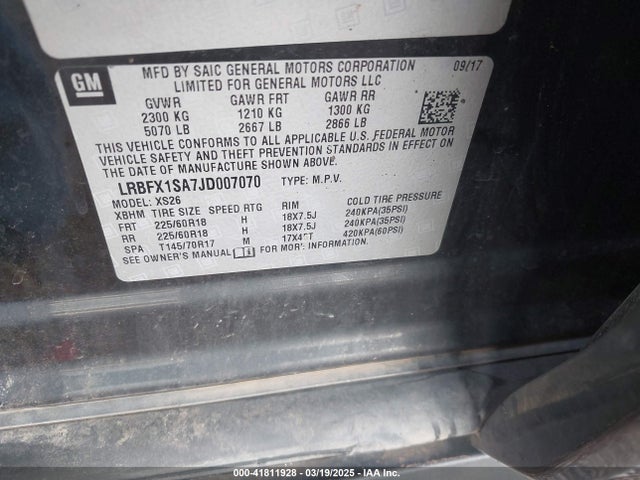 LRBFX1SA7JD007070 Buick Envision Essence