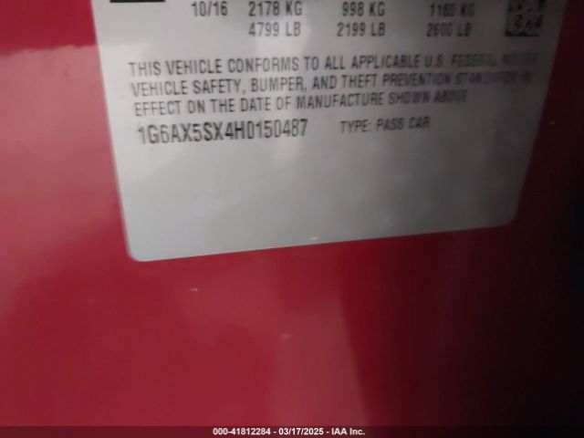 2017 CADILLAC CTS 1G6AX5SX4H0150487 Photo 8