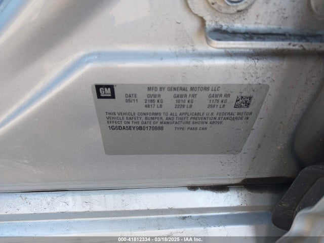 2011 CADILLAC CTS 1G6DA5EY9B0170888 Photo 8