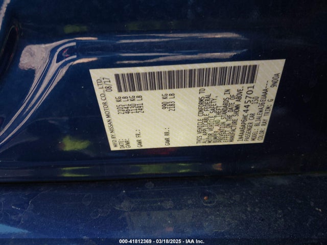 Nissan Maxima 3.5 Sl 2017 1N4AA6AP6HC445701 Image 9