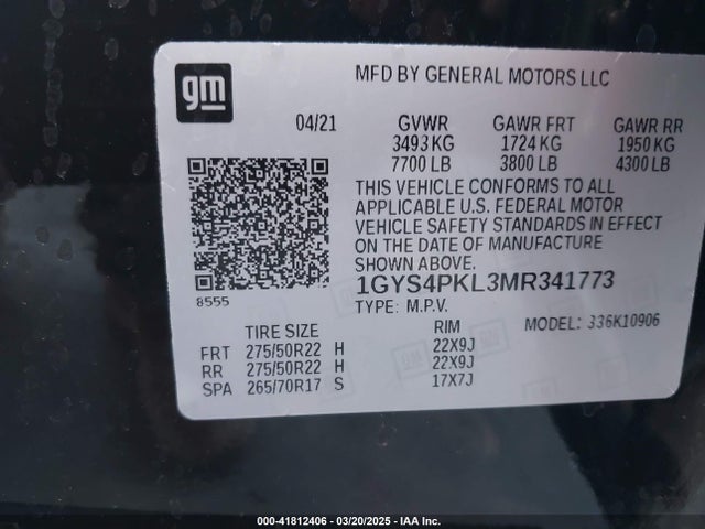 2021 CADILLAC ESCALADE ESV 1GYS4PKL3MR341773 Photo 8