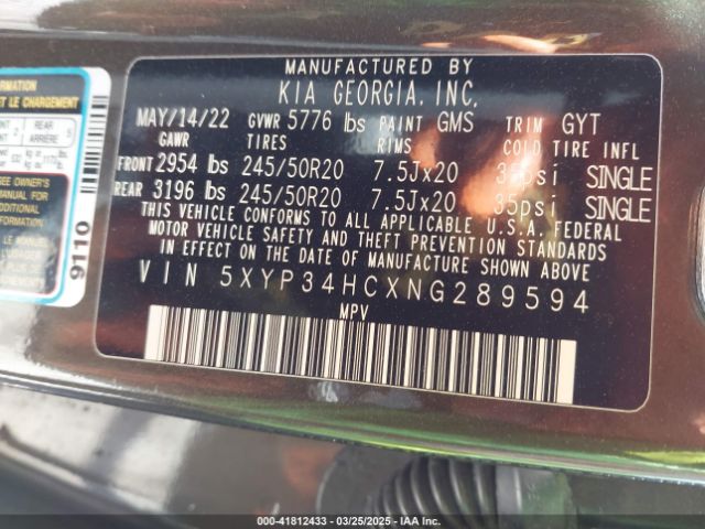 5XYP34HCXNG289594 KIA Telluride Ex