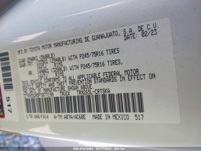 Toyota 2tr-fe 2023 3TYRX5GN5PT077198 Image 9