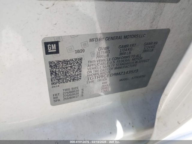 1GTR9CED9MZ143573 GMC Sierra 1500 4wd Double Cab Standard Box Elevation