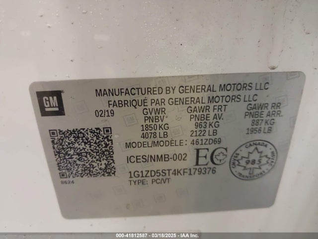 1G1ZD5ST4KF179376 Chevrolet MALIBU LT