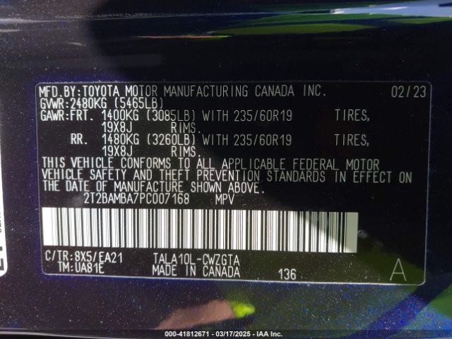 2T2BAMBA7PC007168 Lexus Rx 350 Premium