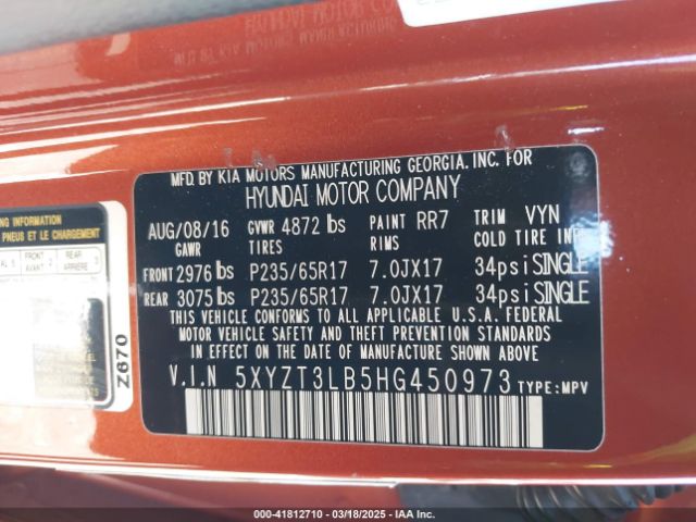 5XYZT3LB5HG450973 Hyundai Santa Fe Sport 2.4l
