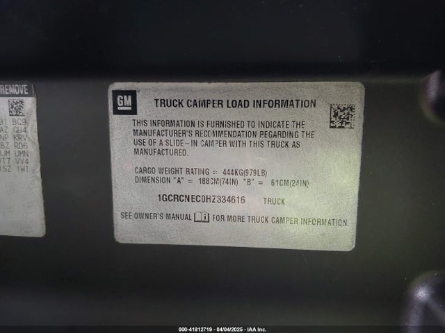 1GCRCNEC0HZ334616 Chevrolet Silverado 1500 Wt