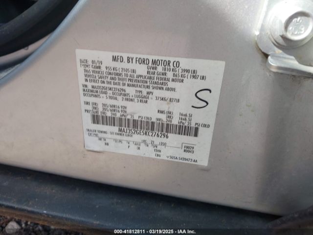 2019 FORD ECOSPORT MAJ3S2GE5KC276296 Photo 8