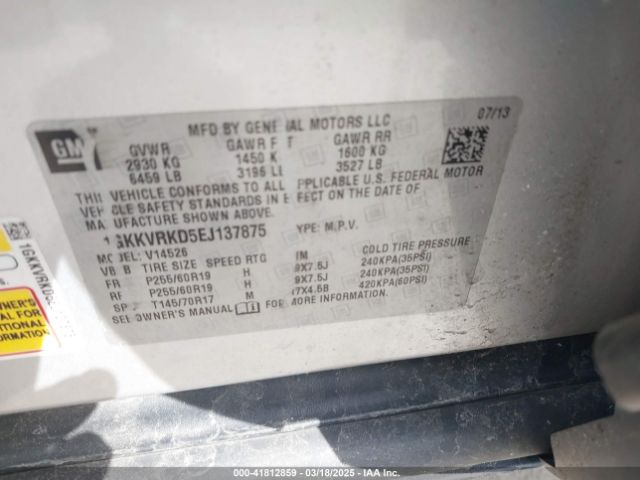 1GKKVRKD5EJ137875 GMC Acadia Slt-1