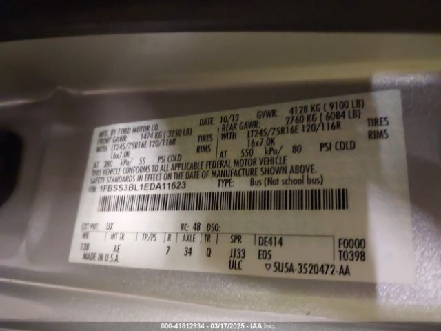 1FBSS3BL1EDA11623 Ford E-350 Super Duty Xl