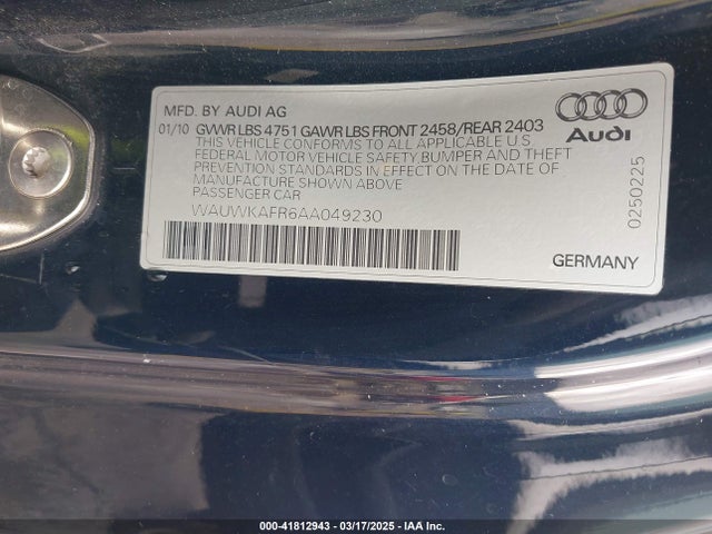 2010 AUDI A5 WAUWKAFR6AA049230 Photo 8
