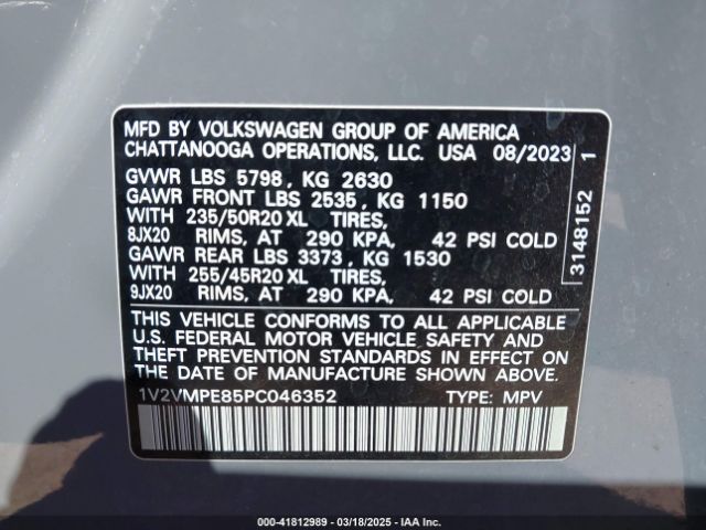 1V2VMPE85PC046352 Volkswagen Id.4 Pro/pro S