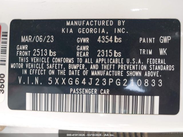5XXG64J23PG210833 KIA K5 Gt-line