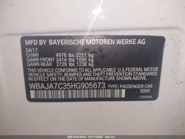WBAJA7C35HG905673 BMW 530i Xdrive