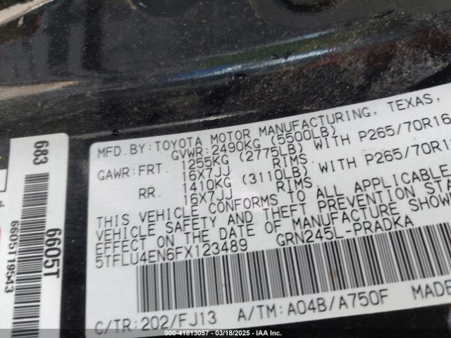 5TFLU4EN6FX123489 Toyota Tacoma Base V6